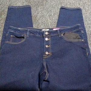 Faith Jeans High Rise Skinny Shank Jeans Navy Size 16